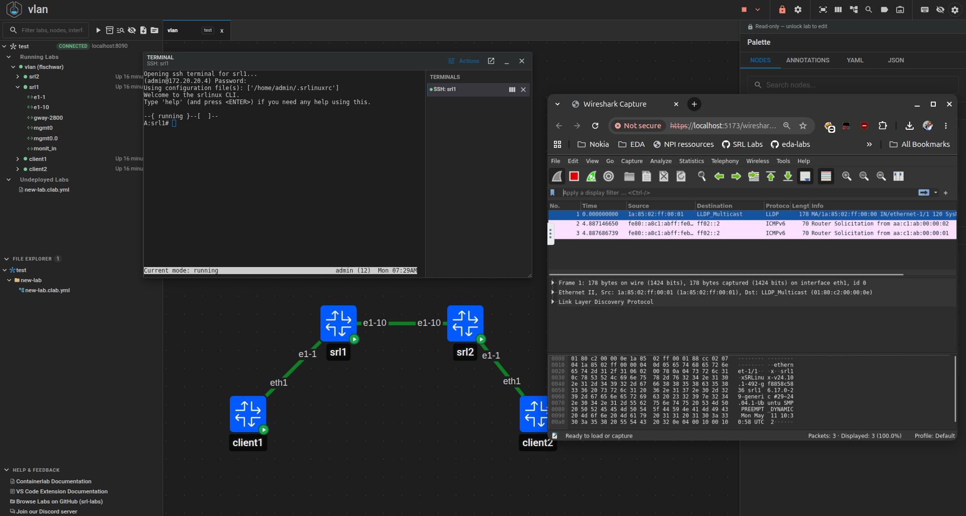 Containerlab Web GUI screenshot