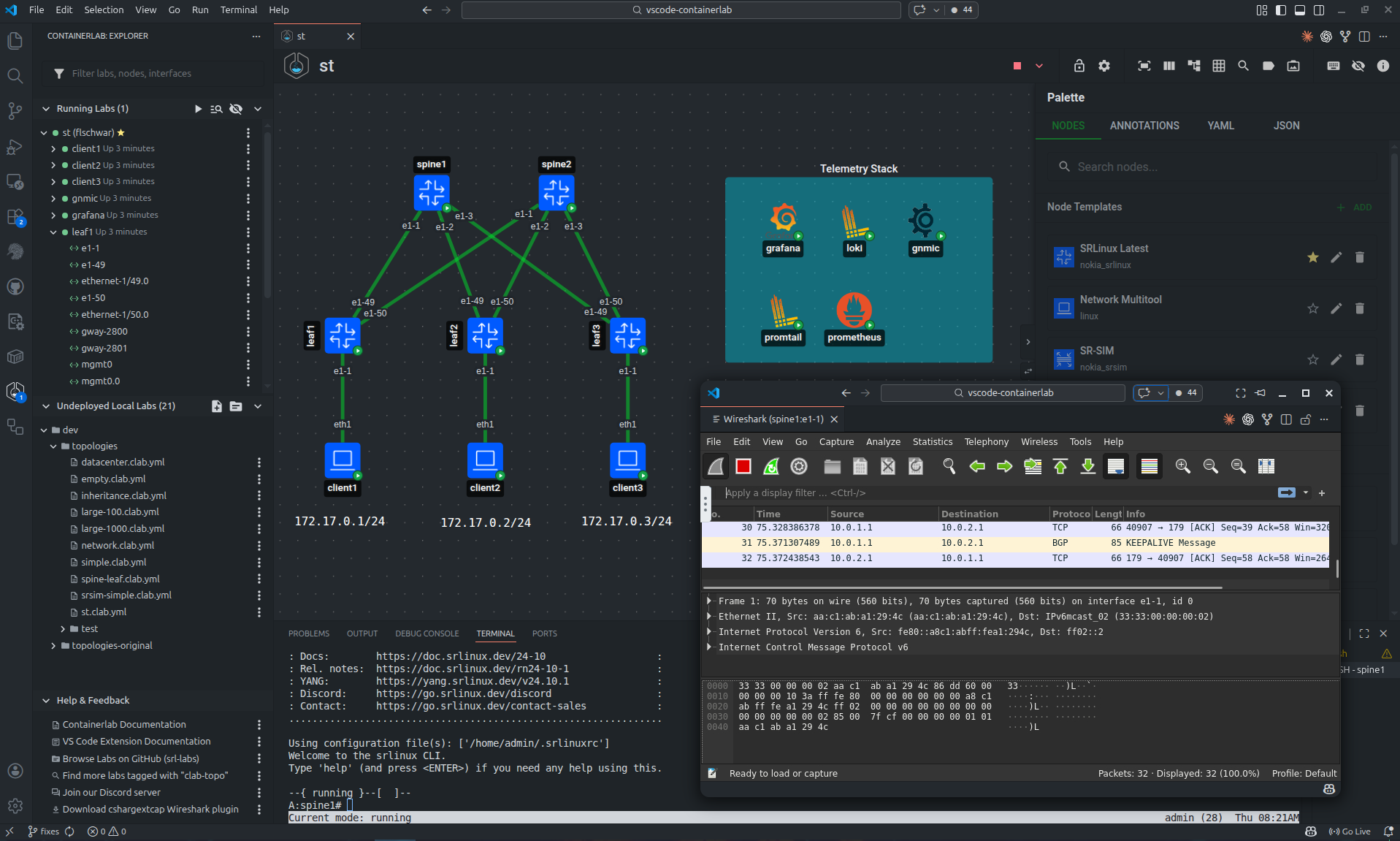 Containerlab GUI screenshot